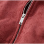 Women Faux Suede Cropped Jacket Stand Collar Snap Button Epaulet Detail Long Sleeve Loose Moto Outerwear Edgy Fall Daily Jackets