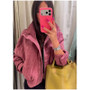 Women Faux Suede Cropped Jacket Stand Collar Snap Button Epaulet Detail Long Sleeve Loose Moto Outerwear Edgy Fall Daily Jackets