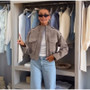 Women Faux Suede Cropped Jacket Stand Collar Snap Button Epaulet Detail Long Sleeve Loose Moto Outerwear Edgy Fall Daily Jackets