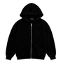 Men's Black Full Zip-Up Hoodie French Terry 100% Cotton Oversized Fit Winter Kangaroo Pocket Casual Streetwear Jacket Custom