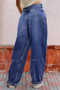 Barrel Leg Jeans Women Curved Seam Baggy Wide Leg Vintage Washed Denim Pants US Ready Stock