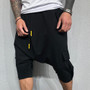 Cotton Low Crotch Hip Hop Men Pants Baggy Harem Pants Soft Drawstring Solid Color Casual Loose Pants Cropped Trousers