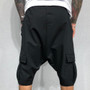 Cotton Low Crotch Hip Hop Men Pants Baggy Harem Pants Soft Drawstring Solid Color Casual Loose Pants Cropped Trousers