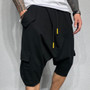 Cotton Low Crotch Hip Hop Men Pants Baggy Harem Pants Soft Drawstring Solid Color Casual Loose Pants Cropped Trousers
