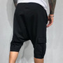 Cotton Low Crotch Hip Hop Men Pants Baggy Harem Pants Soft Drawstring Solid Color Casual Loose Pants Cropped Trousers