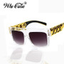 WHO CUTIE Square Sunglasses Men Women Brand 2025 Designer Beyonce Celebrity Hip Hop Flat Top Retro Gold Frame Sun Glasses Shades