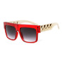 WHO CUTIE Square Sunglasses Men Women Brand 2025 Designer Beyonce Celebrity Hip Hop Flat Top Retro Gold Frame Sun Glasses Shades