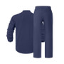 Cross-Border Men's Linen Autumn Loose Casual Breathable V-Neck Henley Shirt Long-Sleeve Long Pants Set Autumn New Arrivals