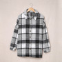 Trendy European and American Plaid Shirt for Women, Long-Sleeve, Turn-Down Collar, Button-Up, Simple Style, Autumn and Winter Women's Shirt, New Plaid Jacket for Women