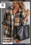 Trendy European and American Plaid Shirt for Women, Long-Sleeve, Turn-Down Collar, Button-Up, Simple Style, Autumn and Winter Women's Shirt, New Plaid Jacket for Women