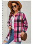 Trendy European and American Plaid Shirt for Women, Long-Sleeve, Turn-Down Collar, Button-Up, Simple Style, Autumn and Winter Women's Shirt, New Plaid Jacket for Women