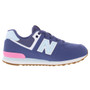 New Balance 574 Leather Girls Shoes Blue Color Walking Style