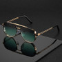 Classic and fashionable double-beam metal sunglasses, high-end, simple and versatile Sun Glasses for Man Women