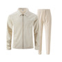 2025 Cross-Border Men's Autumn Waffle Solid Color Zipper Placket Pocket Lapel Slim Cardigan Men's Jacket Suit