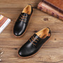 Sh11715a New Arrival Young Men Dress Shoes and Casual Fashion Shoes Navy Blue Shoes Leather Men