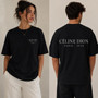 Celine Dion Paris 2026 Tour Minimalist TShirt Double‑Sided Text Print Unisex Oversized Tee Pop Music Fan Short Sleeve Streetwear