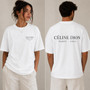 Celine Dion Paris 2026 Tour Minimalist TShirt Double‑Sided Text Print Unisex Oversized Tee Pop Music Fan Short Sleeve Streetwear