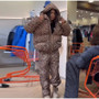 Leopard Print Women's Winter Down Jacket Pant Set Hooded Full Sleeve Zipper Jacket Elastic Waist Pants 2026 Warm Padded Coat Set