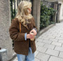2024 Autumn Winter Women Jacket With Lapel Woman Casual Single Breasted Pocket Long Sleeve Short Coat Street Overcoat