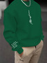 Men's autumn and winter fashionable casual loose and simple letter print pullover long sleeved warm round neck sweatshirt