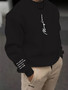 Men's autumn and winter fashionable casual loose and simple letter print pullover long sleeved warm round neck sweatshirt