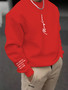 Men's autumn and winter fashionable casual loose and simple letter print pullover long sleeved warm round neck sweatshirt