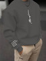 Men's autumn and winter fashionable casual loose and simple letter print pullover long sleeved warm round neck sweatshirt
