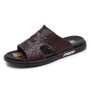 Fashion Leather Men's Slippers Luxury Crocodile Slip On Casual Shoes High Quality New Non-Slip Summer Sandals For Men Slippers