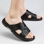 Fashion Leather Men's Slippers Luxury Crocodile Slip On Casual Shoes High Quality New Non-Slip Summer Sandals For Men Slippers