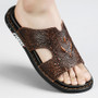 Fashion Leather Men's Slippers Luxury Crocodile Slip On Casual Shoes High Quality New Non-Slip Summer Sandals For Men Slippers