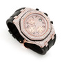 Custom Iceout Bust Moissanite VVS Diamond Luxury Fashion Hip Hop Watch Roman Numeral Octagon Analog Quartz Glass Rubber Band ETA