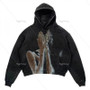 Custom Brand Logo Heavyweight 600 Gsm Men's Fleece Hoodie Cotton Thick Blank Oversized Boxy Fit Cropped Hoodies