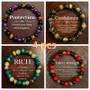 Natural Stone Bracelet Set for Men & Women - Bohemian Eye Stone, August Birthstone Gift, Wealth & Good Luck Charm