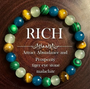 Natural Stone Bracelet Set for Men & Women - Bohemian Eye Stone, August Birthstone Gift, Wealth & Good Luck Charm