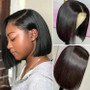 Cheap Short Bob Wig Glueless 4x4 Transparent Straight Lace Closure Human Hair Wig Mink Raw Indian Hair Lace Front Pixie Cut Wigs