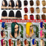 Cheap Short Bob Wig Glueless 4x4 Transparent Straight Lace Closure Human Hair Wig Mink Raw Indian Hair Lace Front Pixie Cut Wigs