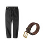 Maden Men's Vintage 12.8oz Black Washed Denim Jeans Mid Rise Straight Classic Casual Zip Fly Pants for Autumn Versatile Trousers