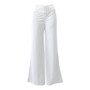 Women High Waist Flared Pants Office Casual Sheer Mesh Patch Crisscross Y2K Trousers Elegant Streetwear Work Pants Lady Clothes