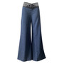 Women High Waist Flared Pants Office Casual Sheer Mesh Patch Crisscross Y2K Trousers Elegant Streetwear Work Pants Lady Clothes