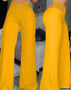 Women High Waist Flared Pants Office Casual Sheer Mesh Patch Crisscross Y2K Trousers Elegant Streetwear Work Pants Lady Clothes