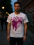 Next Nature Unisex Printed T-Shirt Red Purple Dunk Sneakers Design Loser Pattern Regular Fit Short Sleeve O-Neck