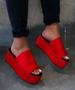 LM-6584 Summer New Design Sandals Women's Sequins Thick Bottom Slope Heel Women Shoes
