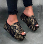 LM-6584 Summer New Design Sandals Women's Sequins Thick Bottom Slope Heel Women Shoes