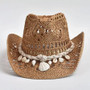 Summer Shell Beach Straw Hat Hand Woven Rope Unisex Bohemian Style Western Cowboy Hollow Holiday Sun Hat Panama Feminino