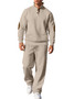 Amazon Cross-Border New European and American Men's Casual Trousers with Stand Collar, Versatile Jacquard Ribbed Knitwear Autumn Suit for Men