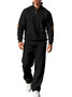 Amazon Cross-Border New European and American Men's Casual Trousers with Stand Collar, Versatile Jacquard Ribbed Knitwear Autumn Suit for Men