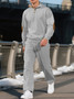Amazon Cross-Border New European and American Men's Casual Trousers with Stand Collar, Versatile Jacquard Ribbed Knitwear Autumn Suit for Men