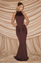 Mozision Turtleneck Backless Sexy Maxi Dress Women Gown Elegant Off-shoulder Sleeveless Ruched Bodycon Club Party Long Dress