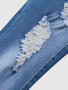 Women High Waist Ripped Skinny Jeans Stretch Denim Pants Distressed Slim Fit Casual Blue Jeans US Ready Stock