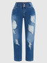 Women High Waist Ripped Skinny Jeans Stretch Denim Pants Distressed Slim Fit Casual Blue Jeans US Ready Stock